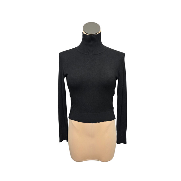Conditions Apply Sweater Womens XS Petite Black Turtleneck Long Sleeve‎ Knit Top - Picture 1 of 10